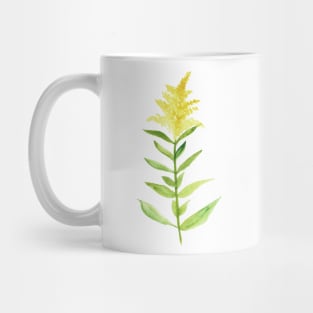 Goldenrod Loose Watercolor Wildflower Illustration Mug